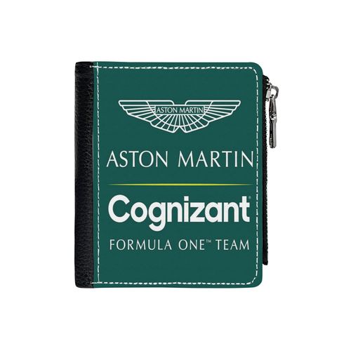 Portefeuille Aston Martin Cognizant F1 Team _6900 Compact en Simili-Cuir PU Porte-Cartes avec Fermeture Éclair Multi-Poches Unisexe Homme Femme Ad