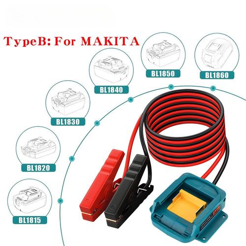 Démarrage d'urgence d'une voiture, conversion de batterie de moteur électrique, adaptateur de démarrage pour batterie(Type B pour MAKITA)