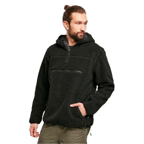 Brandit Teddyfleece Worker Pullover, Noir, Taille M Pour Hommes