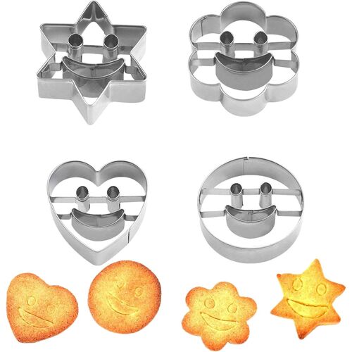 Jexnovashop-Moule À Biscuits Géométriques Moule Smiley Coupe-Biscuits En Forme 3d Moulle À Biscuits Originaux Les Emporte-Pièces Sont Pour Fondant, Les Sandwichs, Le Fromage Ou L'argile Artisanale (4