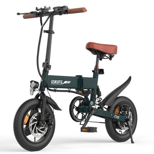 Vélo Électrique Eskute F200 - 250w Batterie 36v 7.8ah Pneus 14 Pouces Freins À Disque Mécaniques - Vert