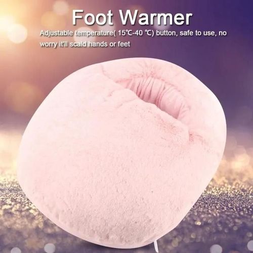 Chauffe-Pieds Electrique Griffe USB Pied Hiver Chaud En Peluche Chaussures (Rose)