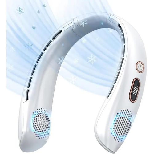 Ventilateur Portable pour Cou, Ventilateur Personnel Rechargeable par USB avec Affichage LED, Design Casque pour Femmes et Hommes