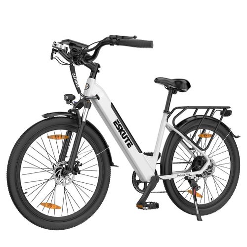 Vélo Électrique Eskute Polluno Plus 28inch - Moteur 250w Batterie 36v20ah Pneus 28 Pouces Freins À Disque Mécaniques - Blanc
