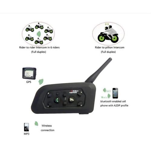 2 Pcs Ejeas V6-1200 Moto¿Cyclisme/Alpinisme/Aventure/Ski¿ Casque Bluetooth Interphone 1200m Étanche Double Appel 6 Riders Intercom