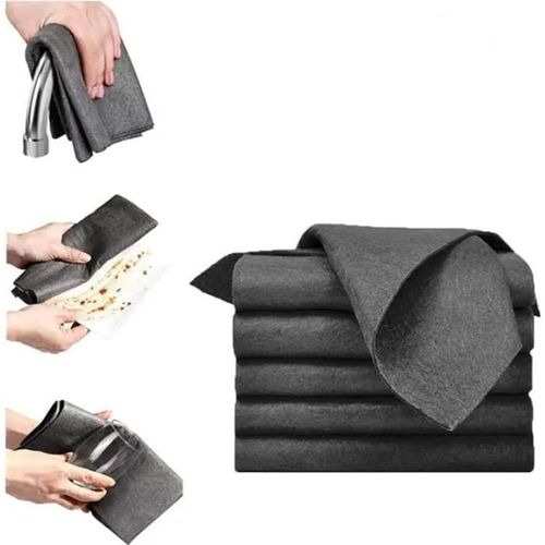 5 pce Chiffon de nettoyage magique épaissi, chiffon de nettoyage en microfibre magique sans traces,chiffon de nettoyage réutilisable