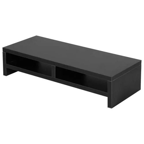 Moniteur de bureau à 2 niveaux étagère socle TV LCD ordinateur portable PC Riser d\'écran noir-YUX
