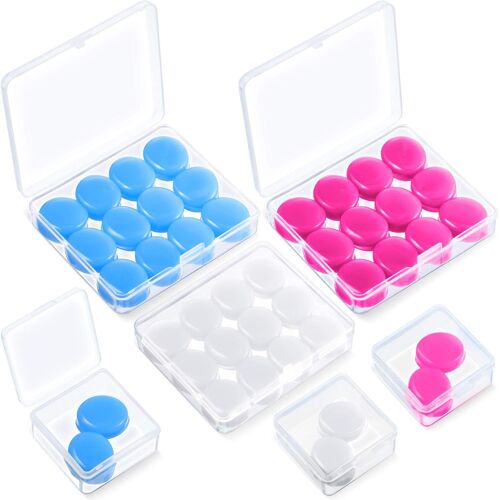 21 Paires Bouchons D'oreille Pour Dormir Doux Bouchons D'oreille En Silicone Moulable Bouchons D'oreilles Antibruit Bouchons D'oreilles Bloquant Le Son Avec Étui (Blanc, Bleu, Rose Rouge) 
