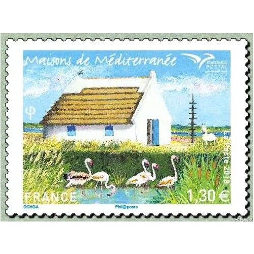 France 2018, Très Beau Timbre Neuf** Luxe Yvert 5246 Euromed Postal, Maisons De Méditerranée.