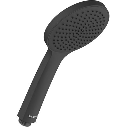 JGD-Pomme de douche universelle , pomme de douche avec jet Rain, douchette ronde (Ø 110 mm), pommeau de douche avec fonction MinusFlow économisant l'eau, facile à nettoyer, noir mat