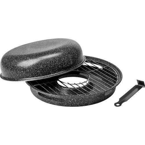 Kyaoayo-330300 Poêle À Gaz Avec Une Grille, En Acier Carbone Avec Revêtement Anti-Adhésif Et Manche Amovible, Pour Griller À La Maison 32,5 X 47,0 X 12,9 Cm, Noir, Big