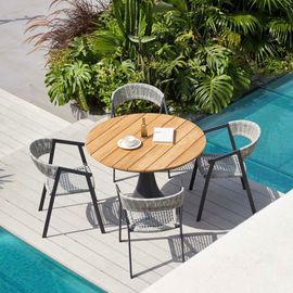Table De Jardin Ronde Avec Plateau Teck