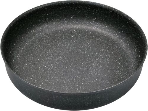 Alluflon Etna Poêle En Aluminium, Antiadhésif Façon Pierre, 24 Cm, Noir