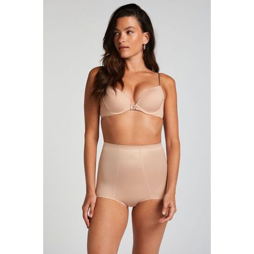 Hunkemöller Culotte Taille Haute Avec Gaine Sculptante En Dentelle Scuba Beige