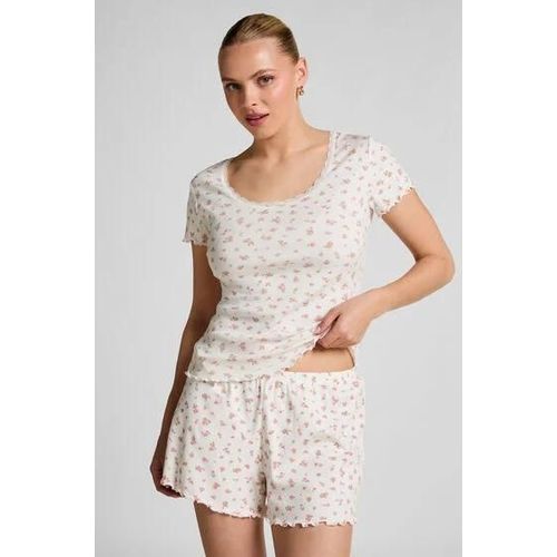 Hunkemöller Short De Pyjama Côtelé Blanc