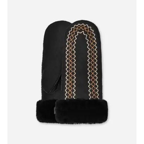 Ugg Moufle Brodée Atherson In Black, Taille L/Xl, Shearling