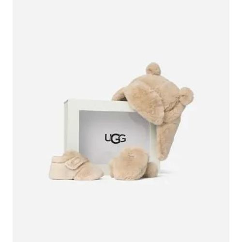 Ugg Ensemble Chapeau Et Mitaines Bixbee Pour Grand Enfant In Blond, Taille 20.5, Fleece/Textile/Recycled Materials