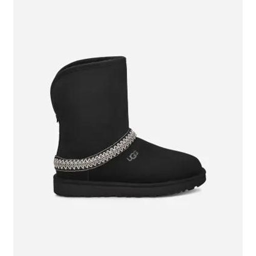 Chaussures Ugg Botte Classic Short Crescent Pour In Black 36 Daim/polyester/recycled Materials/shearling