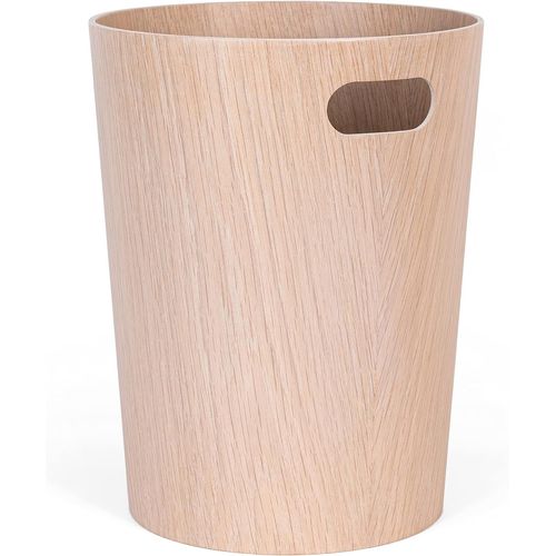 Corbeille À Papier En Bois Véritable Börje | Poubelle Moderne En Bois Pour Bureau, Chambre D'enfant Et Chambre | 9 Litres | Chêne Blanc