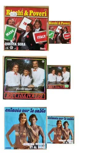 Lot De 3 Vinyles 45 Tours Spécial Italie