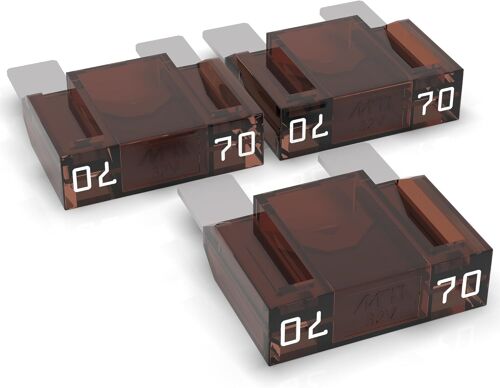 Fusible À Lame Maxi 20-80A, Fusible Enfichable D'Automobile, Choix : 70A Ampères, Brun, 3 Pièces