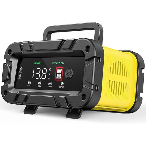 Eity-12v/24v 20a Chargeur Batterie Voitures,Chargeur Intelligent Batterie Avec Automatique Réparation Fonction Et Écran Lcd,Chargeur Batterie Lithium Pour Voiture Moto Camion,Agm,Gel,Sla