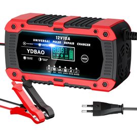 Chargeur De Batterie Voiture 12v 10a Lifepo4 Chargeur Pour Auto Moto Intelligent Avec Réparation Écran Lcd 6 Modes Pour Agm Gel Sla Wet