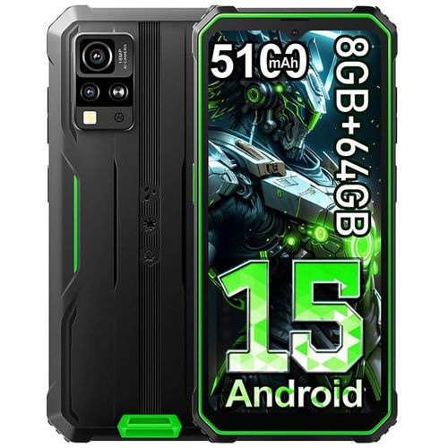 Blackview BV4800 SE Smartphone Incassable Android 15 6.56",5100mAh,12Go+64Go/2To,16MP+8MP, Dual SIM NFC Face ID - Vert