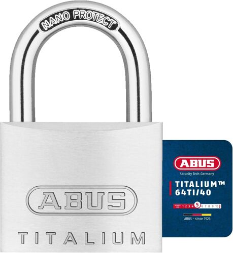 Titalium 64TI/40 - Cadenas de cave avec corps de serrure en aluminium spécial - anse en acier trempé - niveau de sécurité 5