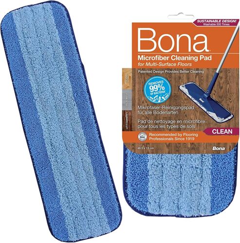 Pad de Nettoyage en Microfibre - 42 CM - Compatible avec Balai Microfibre pour Sol - Jusqu'à 500 Fois - 1-Pack