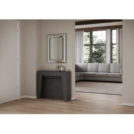 Console Extensible 90x25/211 Cm Effet Bois Anthracite