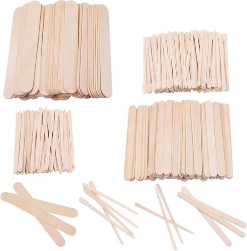 Spatule Bois pour Cire, 300 Pièces Bâtons de Cire, Spatule à Cire, Spatule Bois Epilation Bâtons Applicateurs à Cire Spatule Cire Epilation Spatule pour Épilation Sourcils Lèvres Corps, 4 Tailles