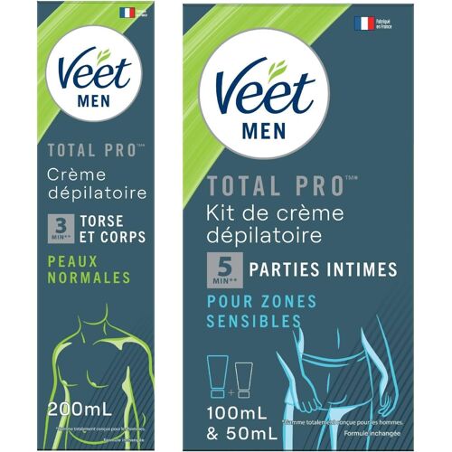 Men - Lot De 1 Kit D'epilation Parties Intimes - Crème Dépilatoire 100 Ml Et Baume De Soin 50 Ml - 1 Crème Dépilatoire Peaux Normales 200 Ml 