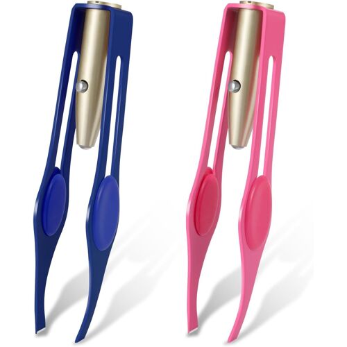 Kalanka-Lot De 2 Pinces À Épiler Avec Lumière Led - Pour Épilation Des Poils - Avec Outils Légers - En Acier Inoxydable - Pour Homme Et Femme - Pour Épilation De Précision Des Sourcils Et Des Cils 