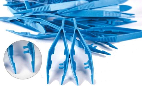 Pince À Épiler Conique/Pince Bleue En Plastique (Paquet De 50, Prix De Gros, Jetable, Toilettage, Laboratoires, Premiers Soins, Usage Médical) 
