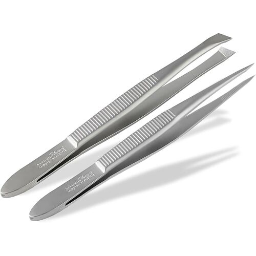 Pince À Épiler Professionnelle Solingen, 2 Pièces, Pointue, Inclinée, Précise, Fabriquée En Allemagne Pince À Épiler Les Sourcils Solingen En Acier Inoxydable 