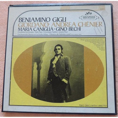 B. Gigli / Giordano / M. Caniglia G. Bechi / G. Simionato • I. Tajo • G. Taddei • L. Paci / Orchestra & Chorus Of La Scala Milan, Oliviero De Fabritiis – Andrea Chénier - Coffret 2xvinyles 33t Lp