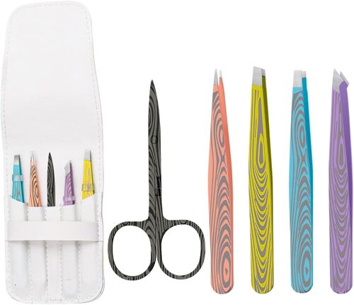 4 Pièces Pince À Épiler, Précision Professionnelles Noires - Pochette De Transport Pratique Pince À Sourcils Professionnelle En Acier Inoxydable Et Pince À Épiler Pointue (Plusieurs Couleurs) 