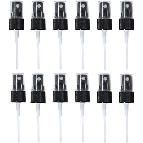 Lot de 12 vaporisateurs noirs de 410/20 mm avec bouchon à visser pour bouteilles de 10 à 100 ml,Noir ,100 ml