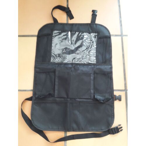 Protection Multipoche Dossier Auto Sac Rangement Voiture  Fourretout Toile Noir Organisateur Siege Stock Suspendu Compartiment Casier Tablet Jouet Livre Telephone Boisson Biberon 60cm Sangle Accrocher