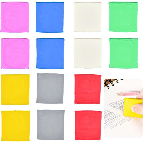 Lot De 14 Gommes À Pétrir,4 X 3,5 Cm,Gomme Malaxée Gomme Argile Souples Pour Pétrir Et Effacer,Colorées Pour Le Travail Artistique Des Artistes Et Étudiants (7 Couleurs)