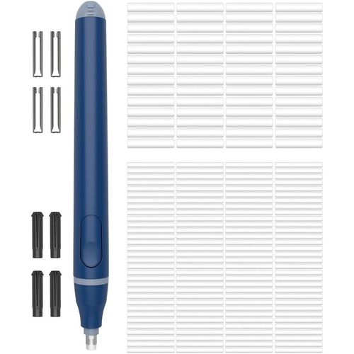 Gomme Electrique,220 Recharges De Gomme,2 Tailles,Alimentation Par Piles,Prise En Main Confortable Pour Artistes,Étudiants,Croqueurs,Ingénieurs,Bleu