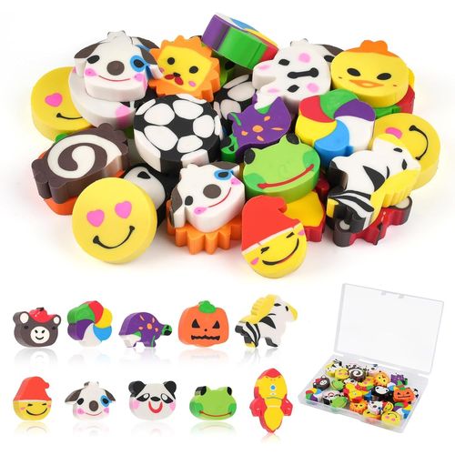 Lot De 30 Gommes Amusantes Pour Enfants-Pour Croquis,Écoles,Bureau,Animaux-Style Aléatoire