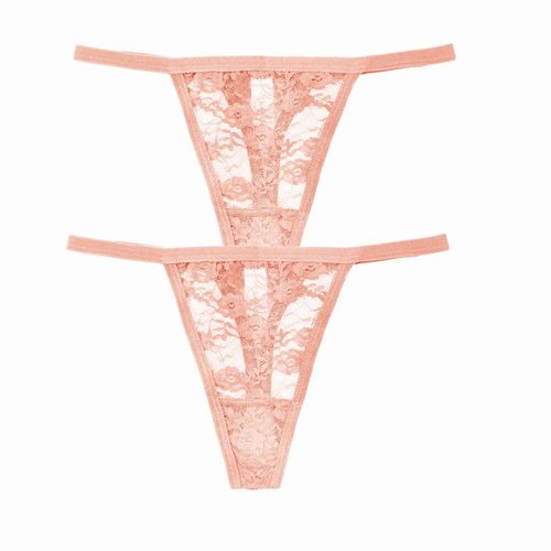 Culotte Sexy En Dentelle Pour Femme,Sous-Vêtement Taille Basse,String Transparent,Solide,Amissié,Lingerie Douce Et Respirante,2 Pièces/Ensemble