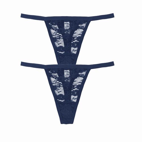Culotte Sexy En Dentelle Pour Femme,Sous-Vêtement Taille Basse,String Transparent,Solide,Amissié,Lingerie Douce Et Respirante,2 Pièces/Ensemble