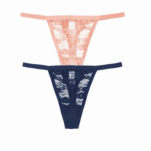 Culotte Sexy En Dentelle Pour Femme,Sous-Vêtement Taille Basse,String Transparent,Solide,Amissié,Lingerie Douce Et Respirante,2 Pièces/Ensemble