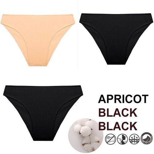 Finetoo-Culottes M-Xxl En Coton Pour Femmes,Sous-Vêtements Sexy Pour Femmes,Sous-Vêtements Pour Filles,7 Couleurs Unies,3 Pièces/Ensemble