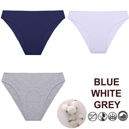 Finetoo-Culottes M-Xxl En Coton Pour Femmes,Sous-Vêtements Sexy Pour Femmes,Sous-Vêtements Pour Filles,7 Couleurs Unies,3 Pièces/Ensemble