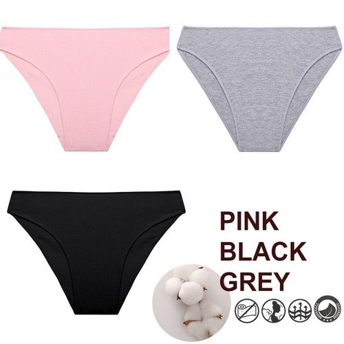 Finetoo-Culottes M-Xxl En Coton Pour Femmes,Sous-Vêtements Sexy Pour Femmes,Sous-Vêtements Pour Filles,7 Couleurs Unies,3 Pièces/Ensemble