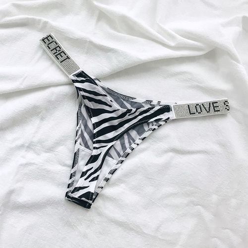 Culotte Sexy Femme String Strass Lettre Diamants G-String Dehors String Taille Basse Shorts Slips T-Back Fitness Taille S-Xl
